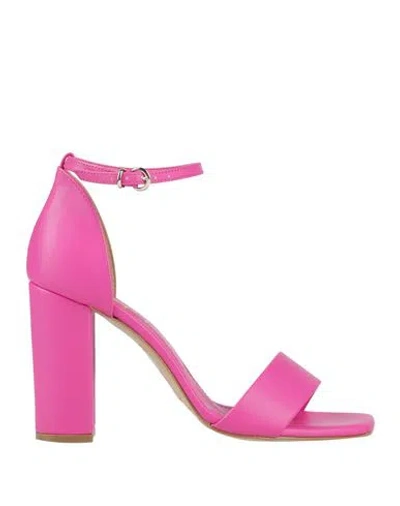Ovye' By Cristina Lucchi Ovyé Woman Sandals Fuchsia Size 10 Leather In Pink
