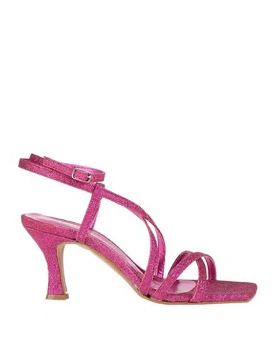 Ovye' By Cristina Lucchi Ovyé Woman Sandals Fuchsia Size 8 Textile Fibers In Pink