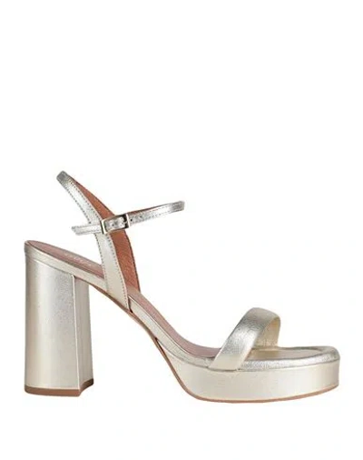 Ovye' By Cristina Lucchi Ovyé Woman Sandals Platinum Size 11 Calfskin In Grey