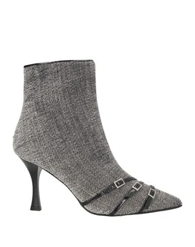Ovyè Ovyé Playlist Woman Ankle Boots Grey Size 8 Leather