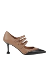 Ovyè Ovyé Playlist Woman Pumps Camel Size 8 Leather In Beige