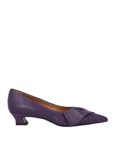 Ovyè Ovyé Playlist Woman Pumps Purple Size 8 Leather