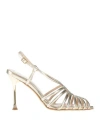 Ovyè Ovyé Playlist Woman Sandals Platinum Size 8 Leather In Grey