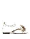 Ovyè Ovyé Playlist Woman Thong Sandal Platinum Size 8 Synthetisches Material In Gold