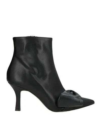 Ovyè Ovyé Woman Ankle Boots Black Size 8 Synthetic Material In Multi