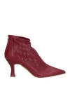 Ovyè Ovyé Woman Ankle Boots Burgundy Size 8 Leather In Burgundy