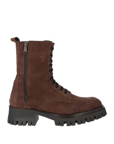 Ovyè Ovyé Woman Ankle Boots Chocolate Brown Size 7 Leather
