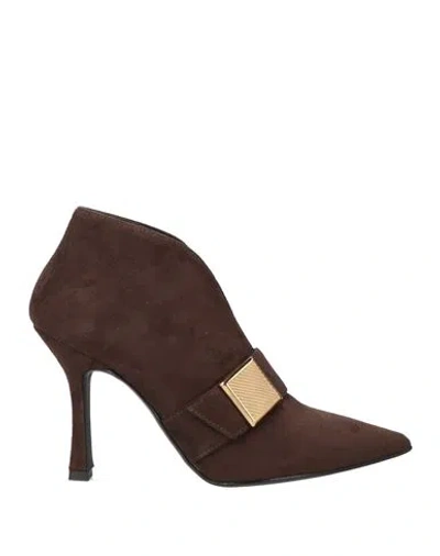 Ovyè Ovyé Woman Ankle Boots Dark Brown Size 7 Textile Fibers