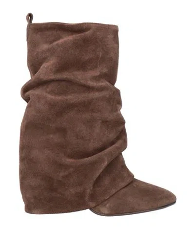 Ovyè Ovyé Woman Ankle Boots Dark Brown Size 8 Leather