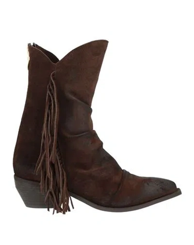 Ovyè Ovyé Woman Ankle Boots Dark Brown Size 9 Leather