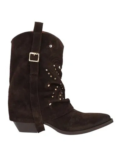 Ovyè Ovyé Woman Ankle Boots Dark Brown Size 9 Leather