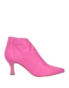 Ovyè Ovyé Woman Ankle Boots Fuchsia Size 8 Calfskin In Pink