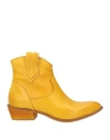 Ovyè Ovyé Woman Ankle Boots Marigold Size 8 Calfskin In Yellow