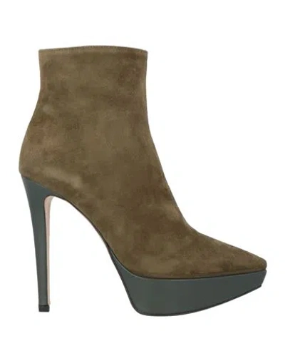 Ovyè Ovyé Woman Ankle Boots Military Green Size 8 Leather