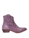 Ovyè Ovyé Woman Ankle Boots Purple Size 8 Calfskin