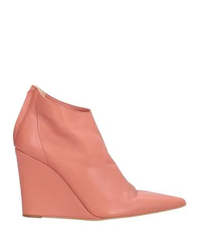 Ovyè Ovyé Woman Ankle Boots Salmon Pink Size 8 Leather