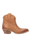 Ovyè Ovyé Woman Ankle Boots Tan Size 8 Leather In Brown