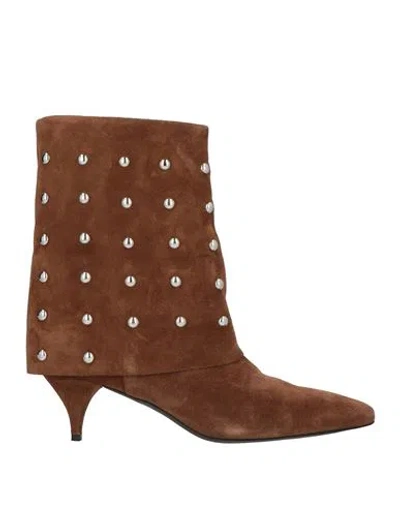 Ovyè Ovyé Woman Ankle Boots Tan Size 8 Leather In Brown