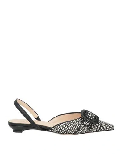 Ovyè Ovyé Woman Ballet Flats Black Size 8 Leather, Synthetisches Material