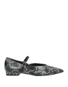 Ovyè Ovyé Woman Ballet Flats Blue Size 7 Textile Fibers