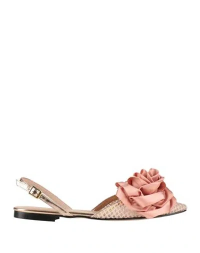 Ovyè Ovyé Woman Ballet Flats Blush Size 7 Textile Fibers, Leather In Pink