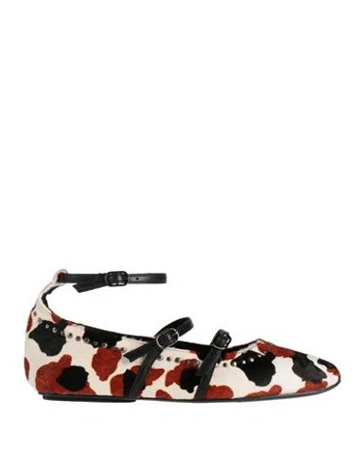 Ovyè Ovyé Woman Ballet Flats Brown Size 8 Cow Leather In Multi