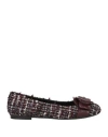 Ovyè Ovyé Woman Ballet Flats Burgundy Size 6 Textile Fibers