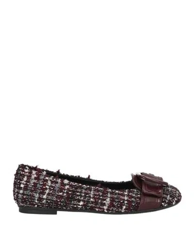 Ovyè Ovyé Woman Ballet Flats Burgundy Size 6 Textile Fibers