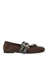 Ovyè Ovyé Woman Ballet Flats Dark Brown Size 7 Textile Fibers