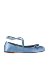 Ovyè Ovyé Woman Ballet Flats Light Blue Size 8 Textile Fibers