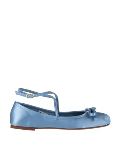Ovyè Ovyé Woman Ballet Flats Light Blue Size 8 Textile Fibers