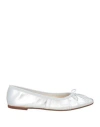 Ovyè Ovyé Woman Ballet Flats Silver Size 8 Leather In White