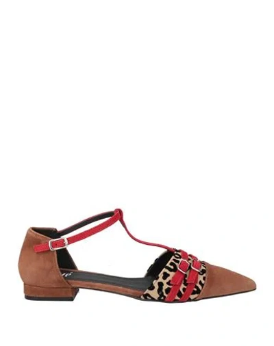 Ovyè Ovyé Woman Ballet Flats Tan Size 7 Leather In Multi