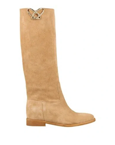 Ovyè Ovyé Woman Boot Camel Size 7 Leather In Brown