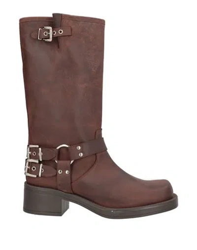 Ovyè Ovyé Woman Boot Chocolate Brown Size 7 Leather