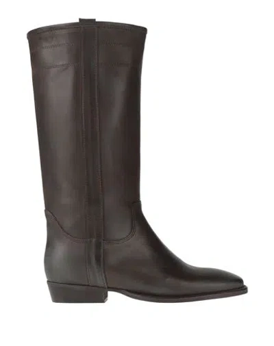 Ovyè Ovyé Woman Boot Dark Brown Size 8 Leather In Multi