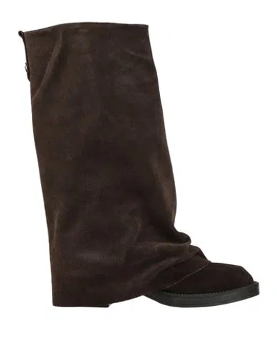Ovyè Ovyé Woman Boot Khaki Size 10 Leather In Sand