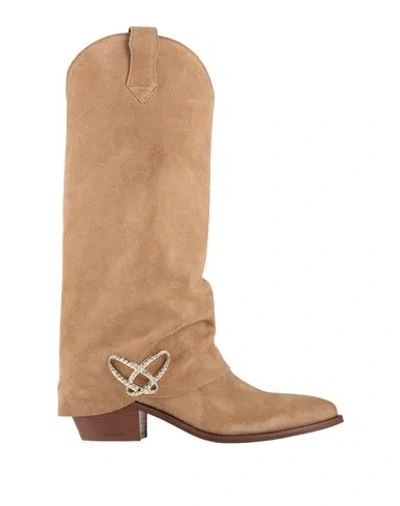 Ovyè Ovyé Woman Boot Sand Size 8 Leather In Brown