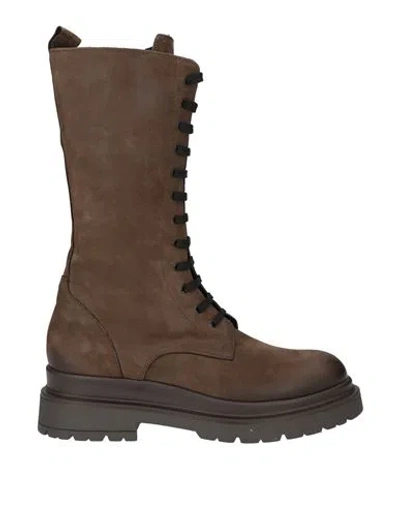 Ovyè Ovyé Woman Boot Taupe Size 8 Leather In Brown