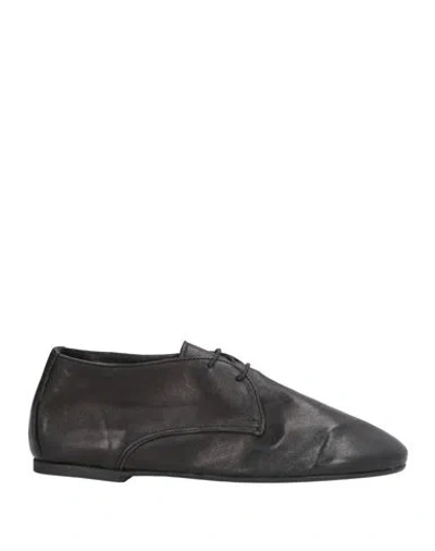 Ovyè Ovyé Woman Lace-up Shoes Black Size 8 Leather