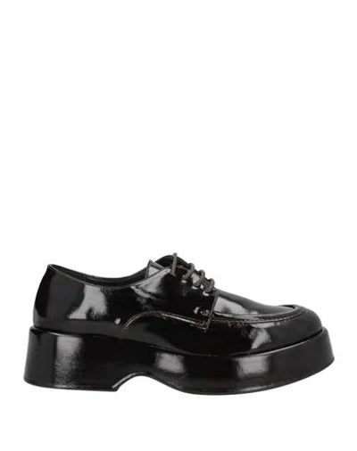 Ovyè Ovyé Woman Lace-up Shoes Black Size 7 Leather
