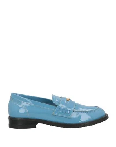 Ovyè Ovyé Woman Loafers Azure Size 7 Leather In Blue