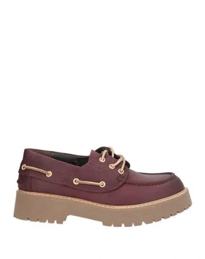 Ovyè Ovyé Woman Loafers Burgundy Size 6 Leather In Brown