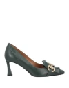Ovyè Ovyé Woman Loafers Dark Green Size 7 Leather In Green