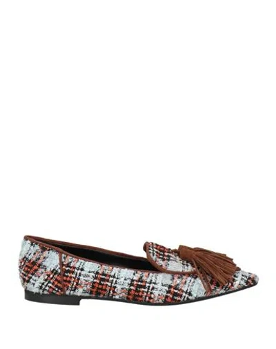 Ovyè Ovyé Woman Loafers Sky Blue Size 7 Textile Fibers In Multi