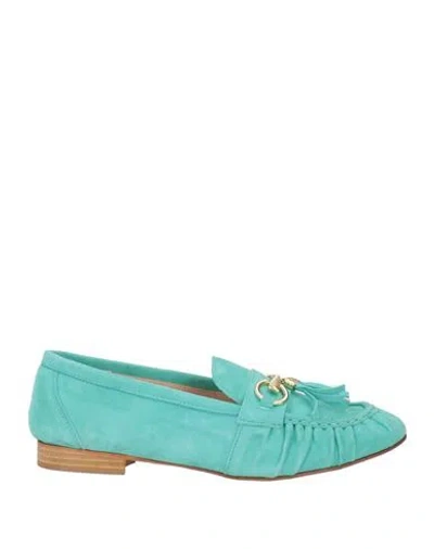 Ovyè Ovyé Woman Loafers Turquoise Size 8 Leather In Green