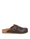 Ovyè Ovyé Woman Mules & Clogs Chocolate Brown Size 8 Calfskin In Brown