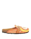 Ovyè Ovyé Woman Mules & Clogs Orange Size 6 Textile Fibers, Leather In Orange