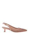 Ovyè Ovyé Woman Pumps Antique Rose Size 8 Leather, Textile Fibers In Pink