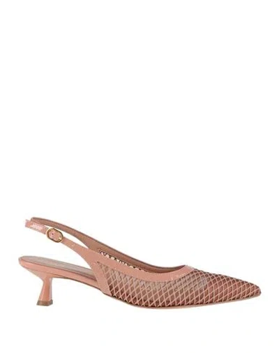 Ovyè Ovyé Woman Pumps Antique Rose Size 8 Leather, Textile Fibers In Brown